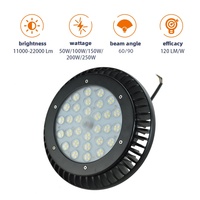 Projecteur UFO en aluminium IP65 pour éclairage minier à haut rendement 200-250W DMX pour entrepôt et atelier