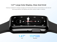 Gelang Pintar Olahraga C6PLUS Layar TFT 1,47 inci Tahan Air IP67 Jam Alarm Pelacak Detak Jantung Pedometer Analisis Kesehatan AI