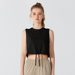 T-shirts sans manches pour femmes Basic Girls Summer Tops Ajustable Hem Casual Fashion Workout Outfit Clothes - Product Image 1