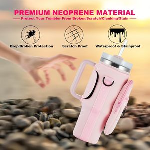 <span class=keywords><strong>Sac</strong></span> de transport <span class=keywords><strong>pour</strong></span> bouteille d'eau avec pochette <span class=keywords><strong>pour</strong></span> téléphone portable, <span class=keywords><strong>porte</strong></span>-gobelet <span class=keywords><strong>à</strong></span> fond plat, <span class=keywords><strong>sac</strong></span> isotherme en néoprène avec bandoulière réglable - Product Image 6