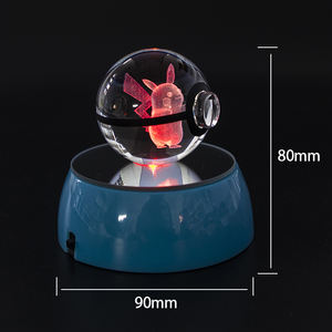 Bon marché, vente en gros, belle boule poke LED gravure laser personnalisée 3D boule pokemo pour cadeau souvenir - Product Image 4