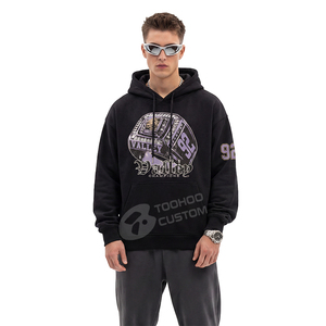 Custom Hoodies Fleece 500GSM Heavyweight Boxy Fit Hoodie <b>Men's</b> Streetwear Vintage Acid Wash Hoodie Regular Fit Oversized Jumper - Product Image 3