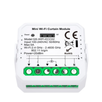 Module de commutation intelligent Smart Life 1 Gang Double Pôle 5A 100-240V WiFi 2.4G en Aluminium PC pour rideaux et moteurs de volets roulants électriques IP21 Garantie 2 ans