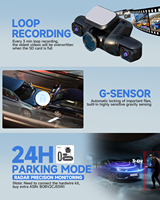 Cámara para Auto de 4 Canales 4K, Cámara Delantera y Trasera, Caja Negra para Auto con WiFi 5G, GPS y Visión Nocturna