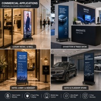 Écran LED pliable 640x1920mm P2.0 320x960 pixels, pliable à 180 degrés, demi-taille pour les magasins en chaîne et les salles d'exposition