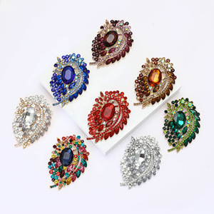 XILIANGFEIZI Moda Africana: Broche Grande de Vidro com Liga e Diamantes, Joia de Alta Qualidade para Mulheres - Mais Vendido - Product Image 1