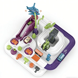 Juego <span class=keywords><strong>de</strong></span> Pista <span class=keywords><strong>de</strong></span> Carreras para Niños, 9 Niveles, 6 Botones, Manual, Sin Baterías, Juguete Educativo Mecánico, Autos <span class=keywords><strong>de</strong></span> ABS, Regalo para Niños <span class=keywords><strong>de</strong></span> <span class=keywords><strong>3</strong></span> Años en Adelante - Product Image 5