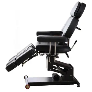 Kisen Salon Rotation manuellement beauté lit facial Massage hydraulique accoudoir réglable jambe et dossier pour tatouage et chirurgie