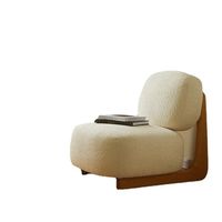 Nouveautés 2026, fauteuil inclinable de style décontracté en bois massif et en peau de mouton, fauteuil de salon à dossier unique, fauteuil inclinable sur pied pour chambre à coucher