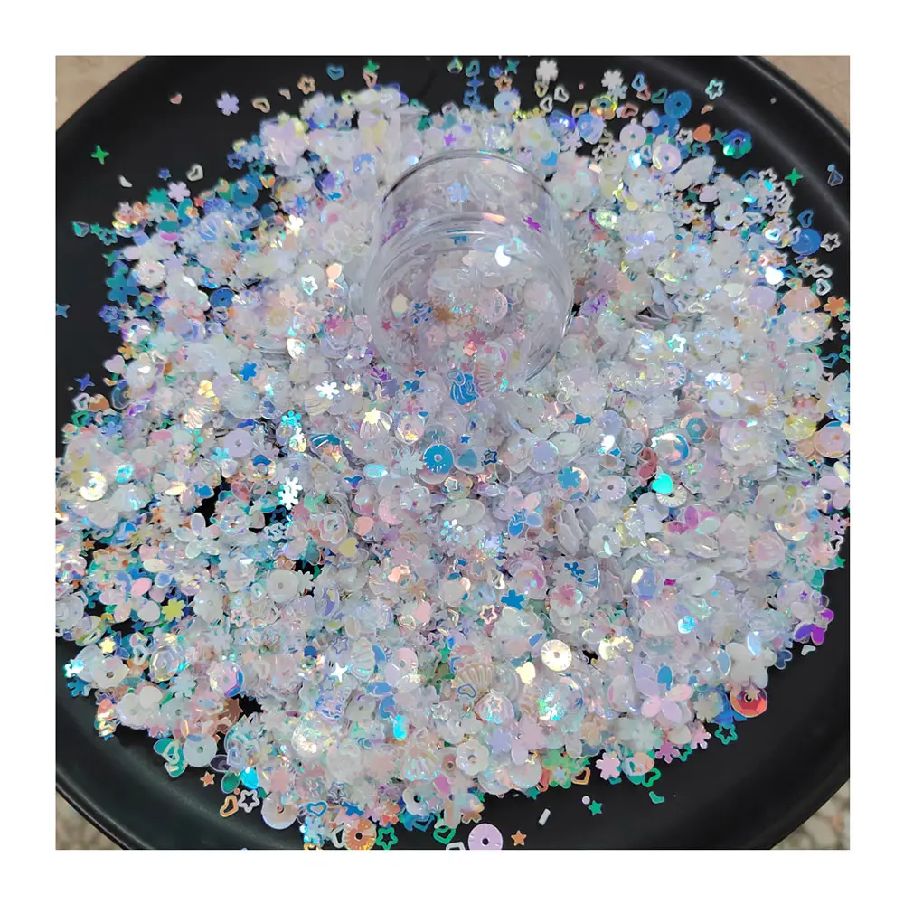 Misto Glitter Flakes Star Heart Dot paillettes Shell coriandoli per D I Y creazione di gioielli riempitivi per stampi in resina Nail Art