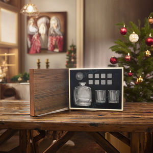 SHUNSTONE 사용자 정의 200ml 투명 위스키 미니 디켄터 샷 유리와 위스키 스톤 선물 세트 남성용 아메리칸 스타일 - Product Image 3