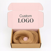 Boîte d'emballage personnalisée en carton ondulé recyclable pour perruques, boîte de luxe pliable pour l'expédition de mèches de cheveux