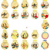 Médaille commémorative universelle en alliage de zinc plaqué or avec logo personnalisé pour événements sportifs, courses de course à pied, compétitions, or, argent, bronze