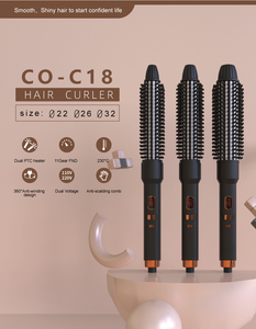 Brosse lissante pour <span class=keywords><strong>fer</strong></span> à <span class=keywords><strong>friser</strong></span> 2 en 1 Affichage de la température par LED Type de chauffage PTC Hot Comb bigoudi - Product Image 2