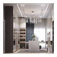 Armoire de dressing avec porte coulissante double en verre, laque blanche brillante