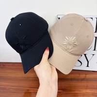 Casquette de baseball brodée tournesol pour femme, grande taille, souple, tendance, style décontracté, pour l'extérieur