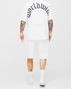 Conjunto Deportivo de Algodón para Hombre, Camiseta y Pantalones Cortos Blancos Extra Grandes, Traje Deportivo de Verano - Product Image 2