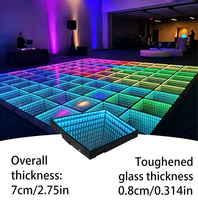 Piste de danse LED magnétique 3D portable pour événements et mariages, 12 pièces, avec application/contrôleur mobile