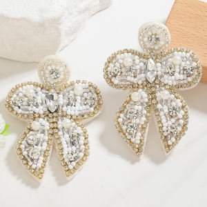 أقراط نسائية من الخرز البوهيمي بالجملة أقواس أحجار الراين أقراط نسائية أنيقة مزاجية - Product Image 3