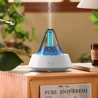 Diffuseur d'huiles essentielles unique, diffuseur d'arômes en lave volcanique, lumière LED colorée de nuit, mini diffuseur portable 80 ml, diffuseur à la lumière des bougies