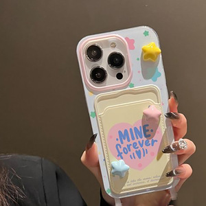 Étui de téléphone ultra-fin en une seule pièce avec porte-cartes et porte-monnaie Love English 3D Stars pour <span class=keywords><strong>iPhone</strong></span> 15 14 13 <span class=keywords><strong>12</strong></span> 11 Pro Max - Product Image 4