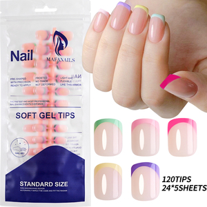 120 pièces coloré français <span class=keywords><strong>faux</strong></span> ongles court carré <span class=keywords><strong>faux</strong></span> ongles presse sur la conception portable Simple ongles artificiels conseils Extension - Product Image 1