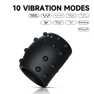 Black Silicone Vibrating Penis <b>Ring</b> for Male Sex Delay Time Enhancement - Product Image 3