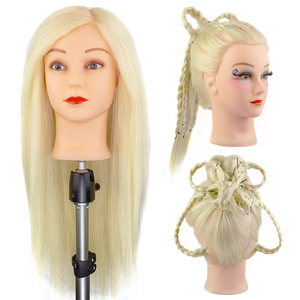 Meilleure qualité 613 # <span class=keywords><strong>tête</strong></span> d'entraînement professionnel avec de longs cheveux épais pratique maquillage coiffure Mannequin poupées <span class=keywords><strong>tête</strong></span> de coiffure - Product Image 2