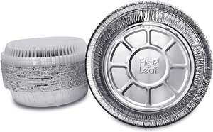 Teglie per <span class=keywords><strong>pizza</strong></span> monouso rotonde in <span class=keywords><strong>alluminio</strong></span> da 8 pollici con coperchi - Product Image 3