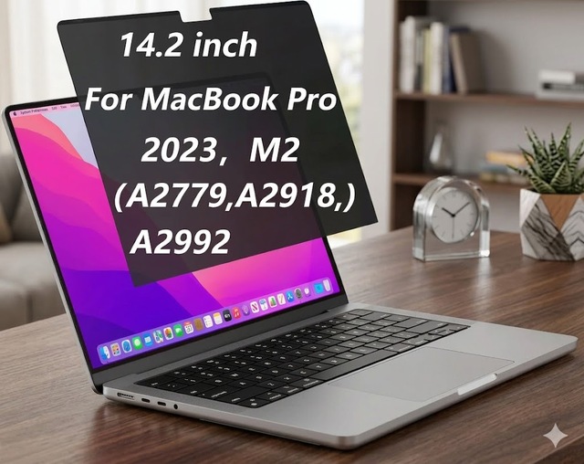 LX Tech Magnetic Soft PET 360 Privacy Screen Protector MacBook Pro 14.2inch M2/M3 2023 Models A2779/A2918/A2992 Anti-SPY