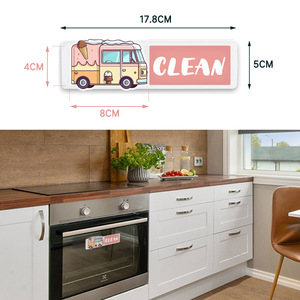 Ice Cream Dishwasher Magnetic Sticker Clean Dirty Indicator Sliding Label For Dishwasher Parts - Product Image 2