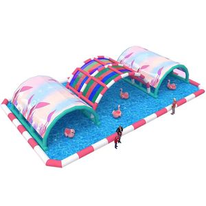 Parque Acuático Inflable Grande, Castillo Hinchable Flotante para Niños y Adultos, Juegos Acuáticos al Aire Libre - Product Image 4