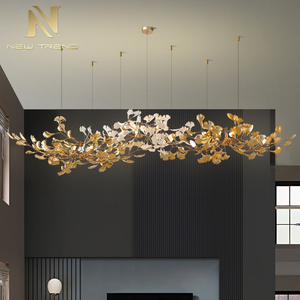 ثريا مشروع كبير فاخر داخلي لردهة الفندق ديكور فيلا ورقة الجنكو فرع زهرة ، ثريا - Product Image 3