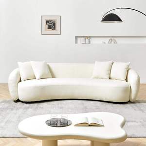 Sofá Modular Curvo Contemporáneo de Tres Plazas, Ajustable, Tapizado en Terciopelo, Estructura de Madera Sólida, para Apartamentos Urbanos - Product Image 6