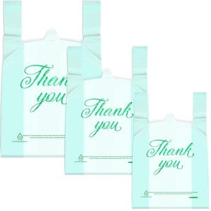 Thank You Customized PE T-Shirt Shopping <b>Bags</b> with Handle for Small Business Retail <b>Packaging</b> - Product Image 4