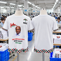 Chemises d'élection personnalisées en polyester 100% lisse, imprimées sur mesure, prix de gros pour adultes, OEM