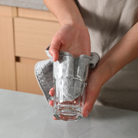 Serviette de cuisine en microfibre épaissie, motif gaufré carré, écologique, absorbante, pour la maison, la cuisine, le bar et la machine à café – Vente en gros, haute qualité