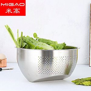 Stainless Steel <b>Drain</b> Basket 304 Slanted Bottom Rice Washing Basin Fine Mesh Multi Purpose Fruit Strainer - Product Image 4
