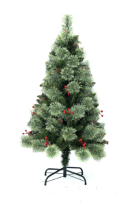 Snow-Flocked <b>Christmas</b> Tree Pine Cones Red Berries Full Realistic LED Solar Lights Indoor Use Dust Resistant Eco-Friendly - Product Image 4