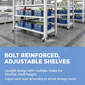Estantería Móvil de Alambre Galvanizado con Ruedas, Estantes Ajustables y Ruedas Suaves, Capacidad de 450 kg, Ideal para Exhibición Minorista - ¡La Mejor Opción! - Product Image 4