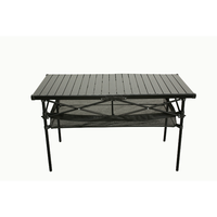 Table de camping pliante moderne en aluminium avec poche en filet pour mobilier d'extérieur