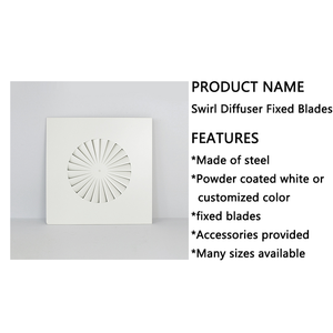 Quadratischer Wirbel-Diffusor mit Festen Lamellen für Klimaanlagen - Product Image 3