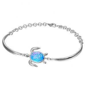 Joyería de ópalo clásica personalizada S925 ópalo de plata polinesio <span class=keywords><strong>Honu</strong></span> tortuga colgante collar océano Animal colgante para mujer - Product Image 6