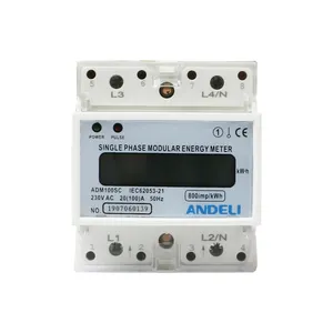 Medidor de energía monofásico 20-100A KWH ADM100SC ANDELI