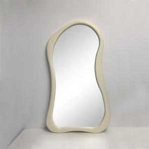 Contemporain <span class=keywords><strong>Moderne</strong></span> Grand Cadre en Bois Blanc Miroir de Sol de Luxe Incassable Corps Complet Debout Style Design Art Déco - Product Image 1
