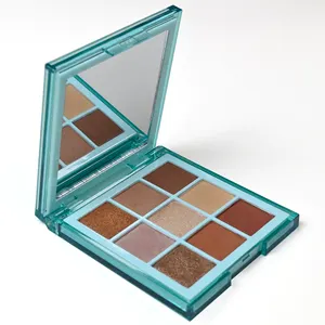 New Fashion Nude Eye Shadow Create Own Brand Long Lasting Blue 9 Colour Shimmer Make Up Eyeshadow Palette