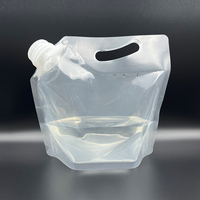 Pochette à eau en plastique transparente réutilisable sans BPA personnalisée, 5 litres, sac à eau de 1 gallon avec poignée