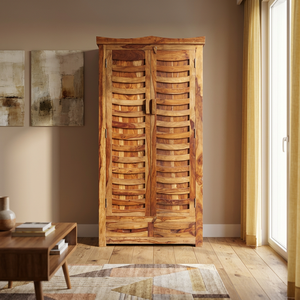 Armario de madera estilo vintage / Almirah con 2 cajones y puerta, organizador de tela hecho a mano para dormitorio, hotel, casa de campo, sala de estar - Product Image 2