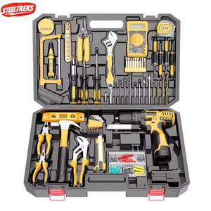 Ensemble d'outils de quincaillerie Steeltreks 182 pièces, perceuse sans fil combinée, clés manuelles, boîte à outils, outil électrique SC H - Product Image 6