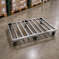 Chariot à tortue personnalisé en acier inoxydable 201, plateau basculant, quatre roues silencieuses, petit chariot à plateau plat, revêtement en poudre de qualité alimentaire